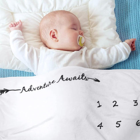 &12 45''x40'' Baby Monthly Milestone Blanket for Boy Girl Gender Neutral Gift for Baby Shower, Mountain Blanket