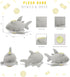 DolliBu Gray Shark Plush Coin Bank, Soft Stuffed Piggy Bank, 9 Inches