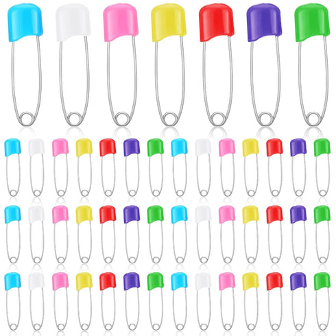 Yolev 50Pcs Diaper Pins Colored Baby Safety Pins Plastic Head Baby Diaper Pins