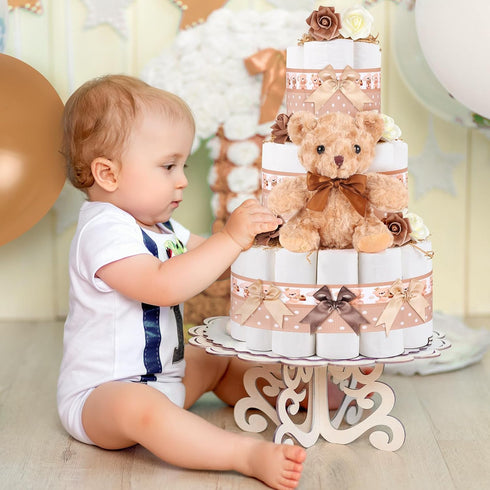 YLOLUL 23 Set Pcs Diaper Cake Kit Baby Shower Bear Diaper Cake Decorations Baby Shower Diaper Cake Supplies Teddy Bear