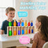 pamexin 7 Family Games for Kids, Wooden Bowling Color Matching Game with Bright Pins and Storage Bag, Family Board