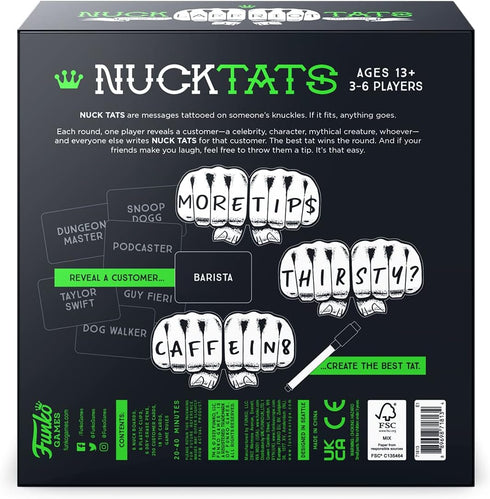 Funko Games NUCK TATS Party Game Ages 13 and Up for 3-6 Players