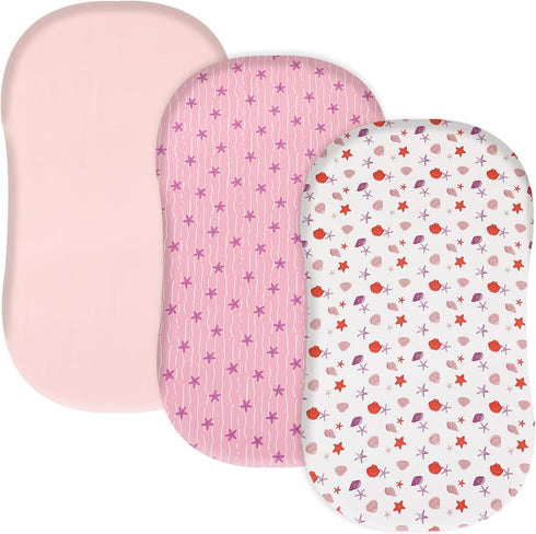 david's kids 3 Pack Bassinet Sheets, Ultra Soft Breathable Comfortable Baby Sheet