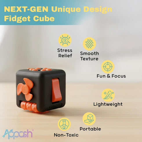 9-in-1 Fidget Cube - Premium Ultimate Sensory Fidget Toy for Stress & Anxiety Relief | Features ACU Rollers, Clickable