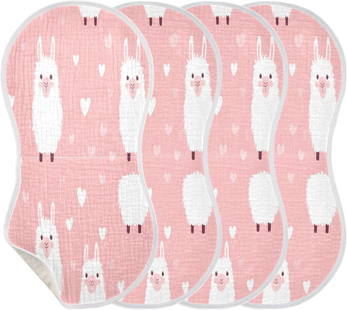 YETTASBIN Llama Muslin Baby Burp Cloth, Super Soft Absorbent Cotton Burp Rag Baby Bibs Feeding Cloth for Newborn Boys