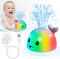 2024 Upgraded Baby Whale Bath Toy, Light Up Bath Fountain for Toddlers 1-3, IPX8 Waterproof Sprinkler