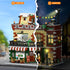 Coffee House Building Set with LED Light, 1589 PCS City Cafe Shop Block Toy for Ages 10 and Up