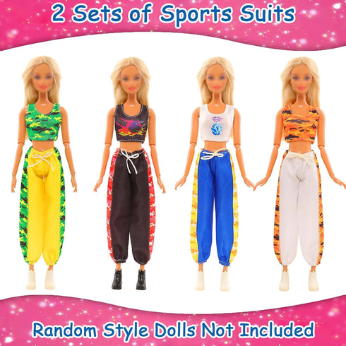 16 Pcs Doll Clothes and Accessories for 11.5 Inch Girl Dolls, Including Sports Suit, Shoes