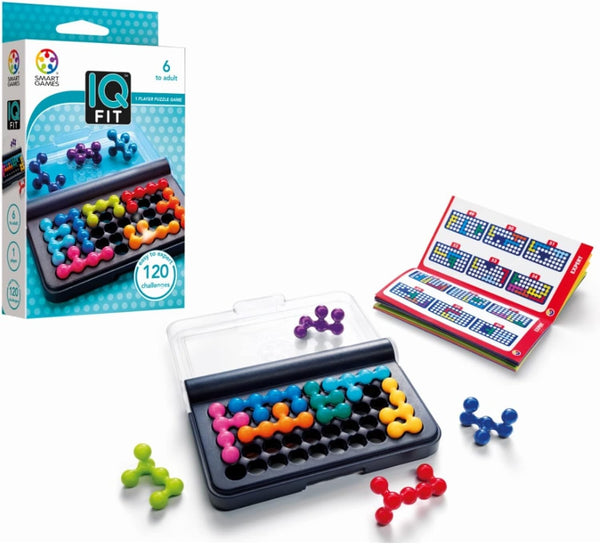 SmartGames IQ Fit Compact Travel Puzzle Game with 120 3D Challenges, Brain-Teasing
