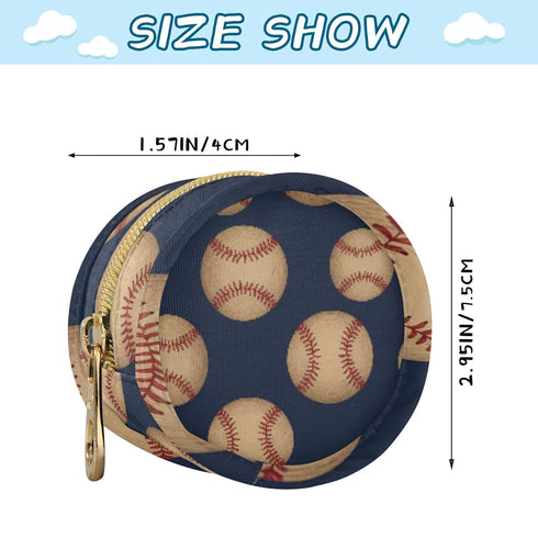 PYBUG Baseball Round Pacifier Storage Case, Polyester & TPU Lined with Hook Buckle, Pacifier Container Box for Baby