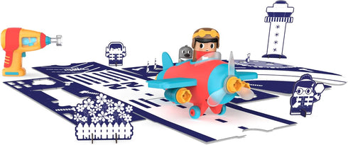 Educational Insights Design & Drill Bolt Buddies Plane Take Apart Toy with Electric Drill - STEM Gift for Ages 3+