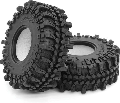 HOBBYSOUL 1.0 Mud Tires, 61 * 22.4mm Super Soft Sticky Crawler Tires for RC 1/18 TRX4M 1/24 AX24 SCX24