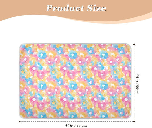 siphylline 52" 34" Simple Tie Dye Colorful Extra Large Resuable Training Pee Pads for Kids Soft Absorbent Diaper
