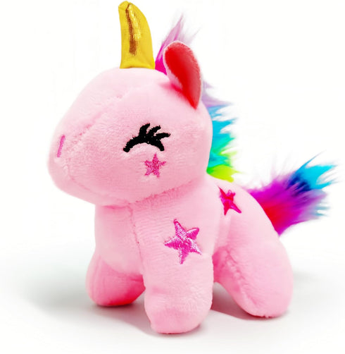 Light Pink Unicorn Stuffed Animals, Kawaii Plushies for Kids, Soft Mini Plush Toys Key Chains, Cute Birthday Gifts