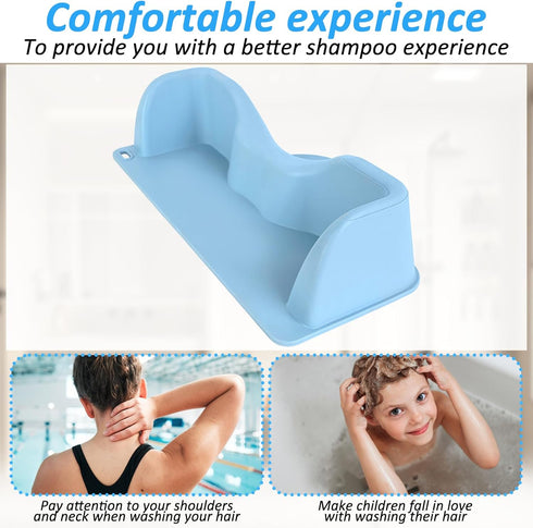 Sibosen 15 8.6 3.7 Inches Hair Washing Station for Kids Hair Washing Neck Pillow with Shampoo Brush, x x Ergonomic Kids