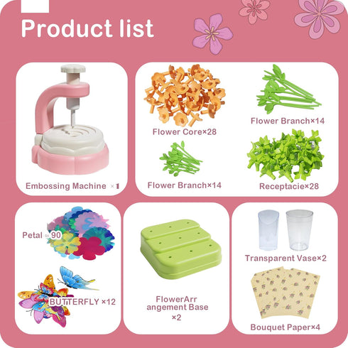 Pistachio 4 5 6 7 8, 4 5 6 7 8 DIY Fabric Flower Bouquets Toys - Arts and Crafts for Kids Arts & Crafts Flower Making