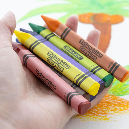 8 BAZIC Products Color Premium Quality Super Jumbo Triangle Crayon