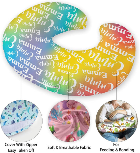 Yananka Custom Baby Nursing Pillow Cover Personalized with Name Customized for Boys Girls