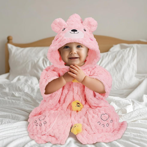 1-8,Soft Toddler Poncho Towel Age Absorbent Baby Hooded Poncho Towels,Toddler Poncho Towels for Baby