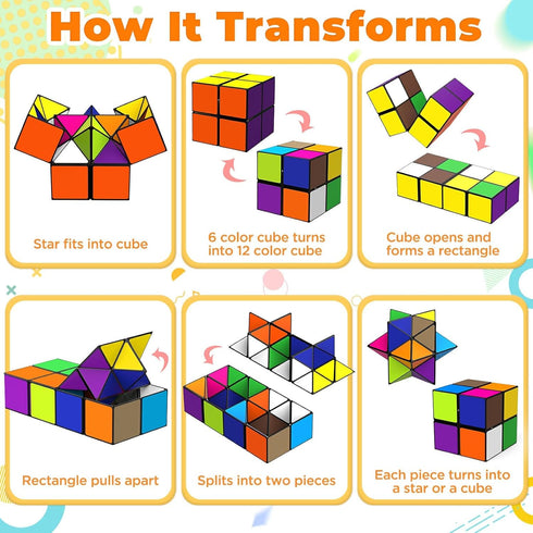 Star Cube Magic Cube Set, 2 in 1 Yoshimoto Cube for Kids and Adults, Toy for Ages 8-12