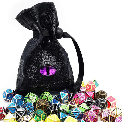 Haxtec Dragon Dice Bag Small Drawstring Leather DND Pouch Compatible with Dungeons and Dragons Gift
