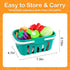 150Pcs Playset, 2Pack Kitchen Toddlers Pretend Cooking Cookware Accessories, Food, Picnic Blanket, Fruits, Veges