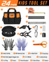 INCLY 24 PCS Kids Real Tool Set with Tool Bag, Boys Small Real Hand Tools Kit for Home DIY Building and Woodworking