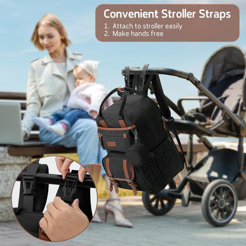Backpack,Baby Bag,23L-30L Backpack Maelstrom Diaper Bag Expandable Diaper for Mom Dad,Travel Essentials Baby Bag