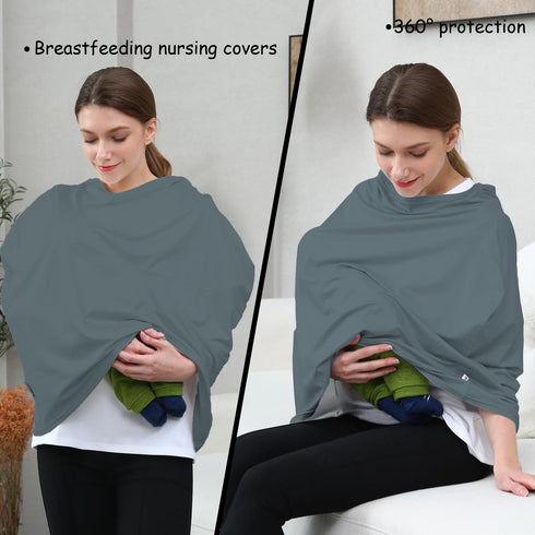 Dudeeghes Car Seat Cover Baby for Nursing, Baby Breastfeeding Cover Carseat Canopy Covers, Solid Color Multi-use