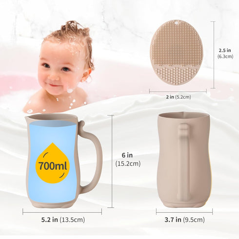 Baby Bath Rinse Cup, Bath Cup for rinsing Hair,The Silicone Material is Soft and Safe, a Good Choice for Baby Bath