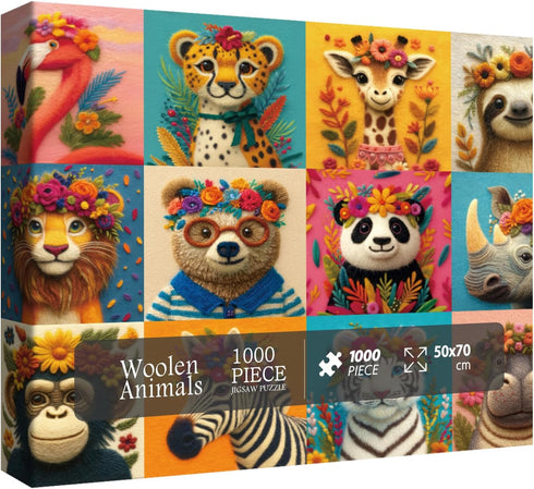 BBOLDIN Animal Flower Puzzle for Adults 1000 Pieces, Cute Giraffe Jigsaw Puzzle, Colorful