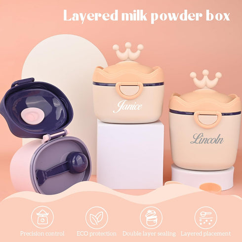 Personalized Formula Container, Portable Formula Dispenser for Baby with Carry Handle and Scoop for Travel Outdoor