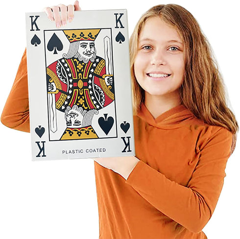 Yuanhe Jumbo Large Playing Cards - Oversized Full Deck for Casino Party Decorations, 10.5x14.5 inch