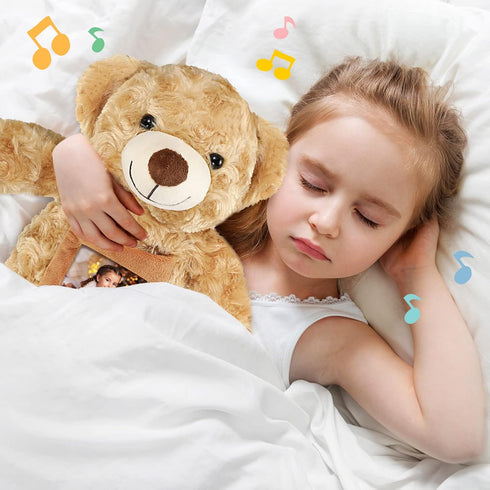Recordable Bear with Voice - 12 Inch Brown Stuffed Animal for Baby Shower & Birthday Gifts with Picture Messages
