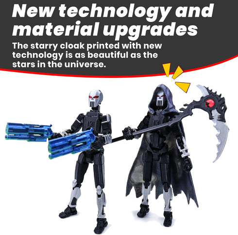 MIGESS T13 Set, 3D T13, Dummy 13 13,t13 Action Figure Printed Toy Titan Action Figure AccessoriesDeath Cape, Skeleton