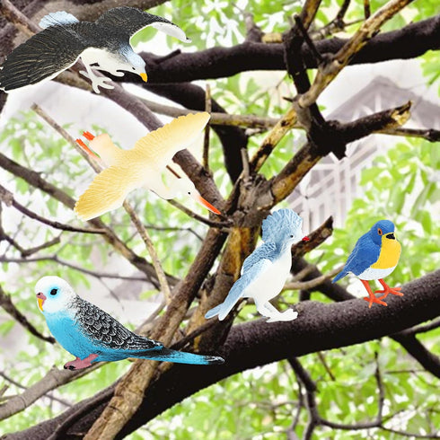 ONEST 34 Pieces Mini Bird Figurines Playset - Hand Painted Realistic Resin Bird Figures for Kids