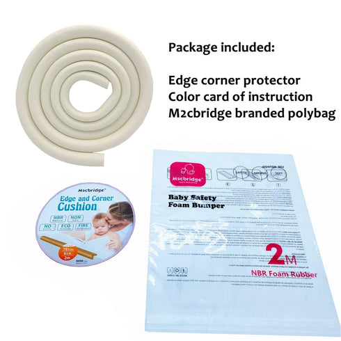 M2cbridge U Shape Extra Thick Furniture Table Edge Protectors, Foam Baby Safety Bumper Guard, 6.5 Ft, Black