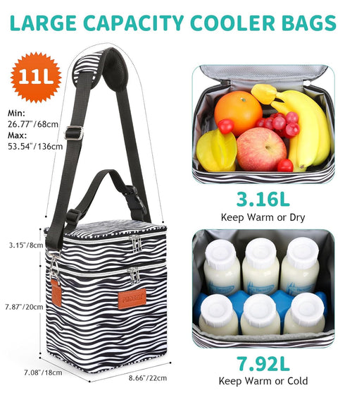 Pack, 6 9 Oz, PIIOSER Breastmilk Cooler Bag with Ice Fits Baby Bottles Up to Stylish Baby Cooler Travel Bags