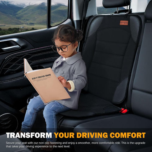 2 (2 Pack) Siivton Car Seat Protector for Child Seat Cushion for Leather and Fabric Seats, Mesh Pockets, Non-Slip