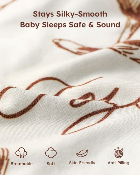 2 Pack 52x28 Yoofoss Baby Crib Sheets for Boys and Girls - Fitted Crib Sheet Neutral Fits for Standard Crib and Toddler