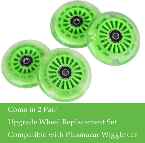 Wiggle Car Polyurethane Replacement Wheels Set for Ride-on Toys - Light Green