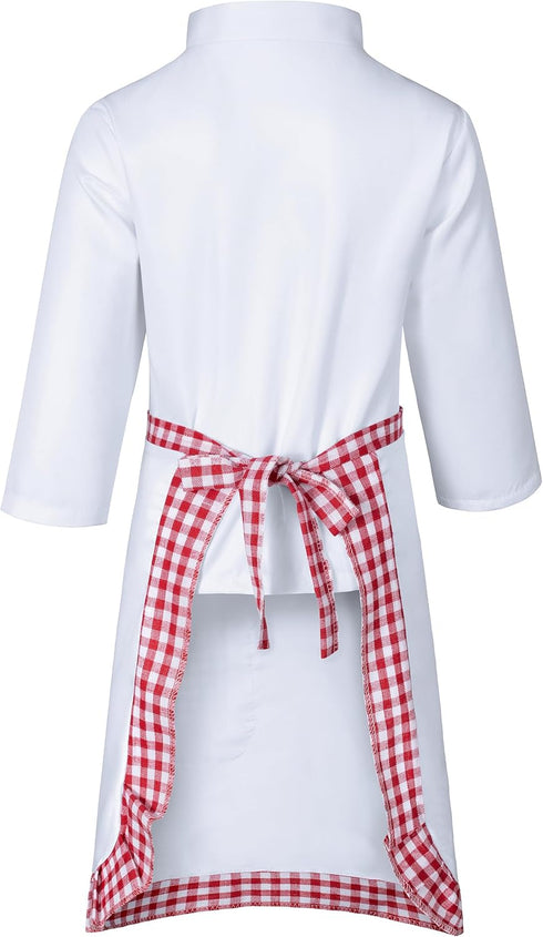 KAIPUTE 3-12 Kids Chef Costume for Boys Girls Kitchen Cooking Party Cosplay Years