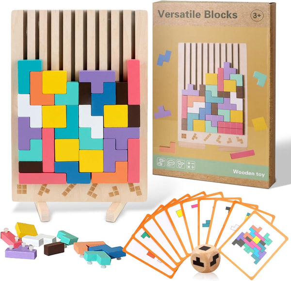 JONEG Games for 3+ Year Olds Kids- Wooden Stacking Puzzles - Brain