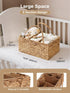 Diaper Caddy Organizer, Hand Rattan Nursery Storage Basket for Baby Essentials, Baby Changing Table Organizer Perfect