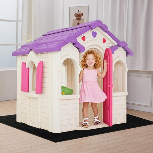 HFYZZ 51'' 47'' Outdoor Playhouse Mat, x PVC Outdoor Playhouse Activity Rug with Non-Slip Texture Protective Outside