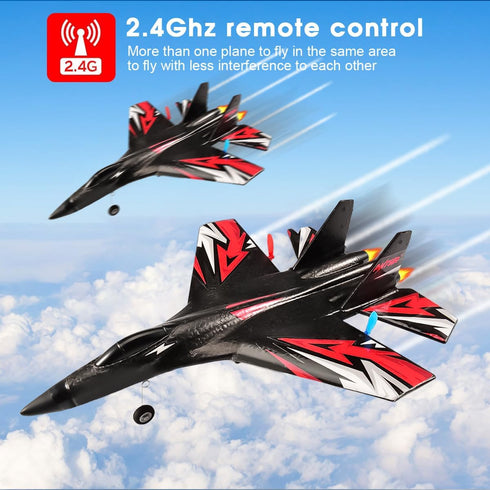 SU27 2.4GHz 6-axis 2 New Upgrade RC Airplane, Remote Control Fighter Toys, Gyro Stabilizer RTF Glider Aircraft Plane