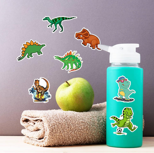 100PCS Dinosaur Stickers, Cute Waterproof Cartoon Stickers for Kids, Teaching Rewards, Dino Party Favourites, Stocking