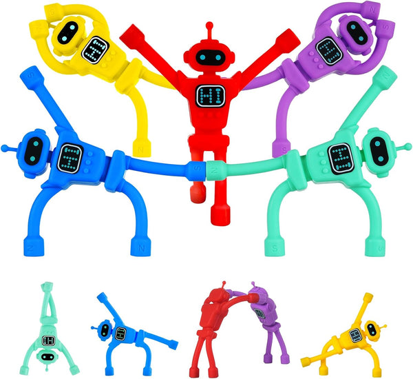 COZMIFSDZ Magnetic Robot Sensory Fidget Toys 5 Pcs, Magnetic People Men, Travel Activities