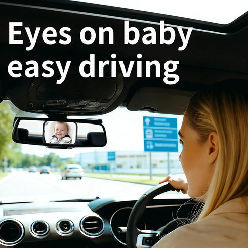 Oxnaleah 360 Car Mirror for Baby,Shake proof,Shatterproof Baby Car Mirror for Safe Travel, Rotation, Clear Wide View