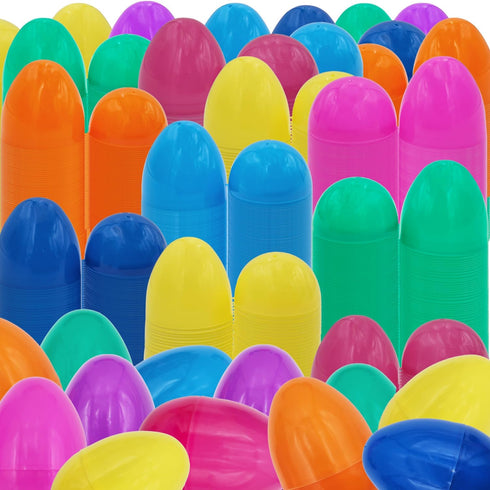 Chochkees 3" Inch (50-Pack) Fillable Easter Eggs with Hinge Bulk Colorful Bright Plastic Easter Eggs, Perfect
